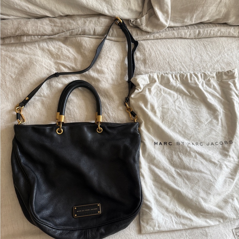 Marc By Marc Jacobs Black Shoulder Bag with Curved Design